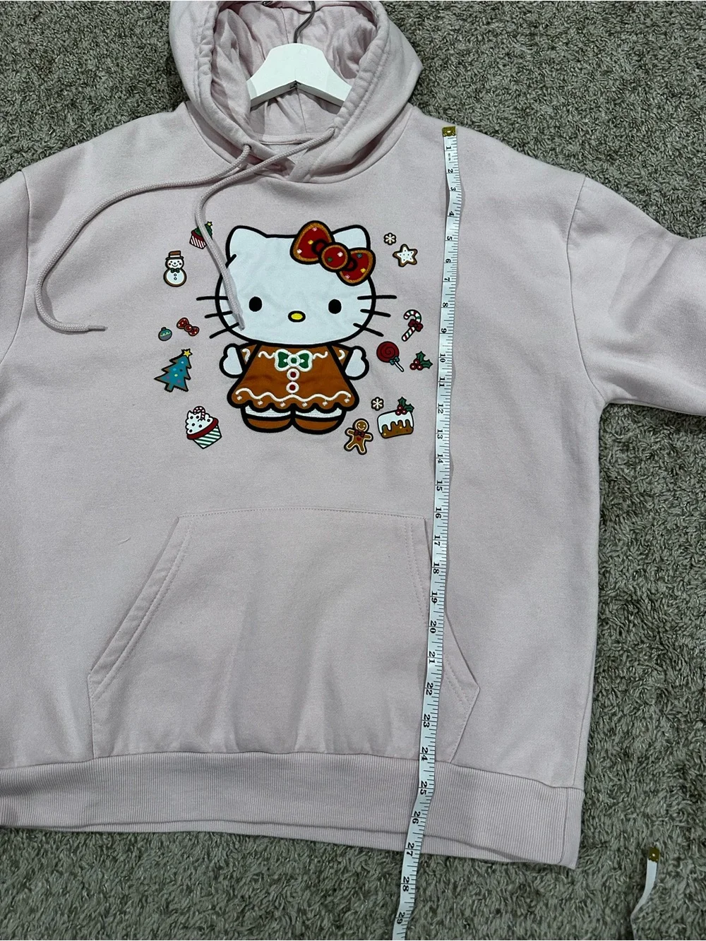 Hello Kitty Light Pink Holiday Hoodie Sweater